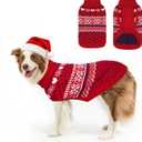 SCENEREAL Dog Sweaters for Small Medium Large Dogs, Ugly Puppy Clothes Sweatshirt, Christmas Dog Outfits Knitted, Soft Warm Turtleneck Pullover, Argyle Xmas Pet Cold Weather Coat for Girls Boys, Red (L(Chest 28"-30.75"))