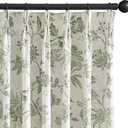 jinchan Pinch Pleated Curtains Blackout Floral Curtains for Bedroom Printed Flower Black Out Drapes, 84 Inches Long Curtain, Back Tab Sage Green Window Curtain Drapes with Hooks Set 2 Panels
