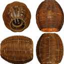 Woven Rattan Small Lampshade Replacement Lamp Shades Rustic Woven-Wicker Shades Set of 4 for Wall Sconces,Floor Lamps, Glass Lamp Shade