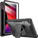 Soke Case for iPad 9th/8th/7th Generation 10.2-Inch (2021/2020/2019 Release), with Built-in Screen Protector and Kickstand, Rugged Full Body Protective Cover for Apple iPad 10.2 Inch - Black