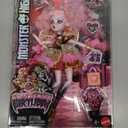 Monster High Scary Sweet Birthday Doll, Cupid Asteria in Pink and Red Party Dress with Themed Accessories Like Invite, Balloon, Gift and More
