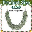 2 Pcs Christmas Snow Norfolk Pine Garlands, 6 Ft White Frost Real Touch Artificial Greenery Garland, Faux Snowy Pine Cedar Garland Ornaments for Mantle Fireplace Table Indoor Outdoor Xmas Decoration