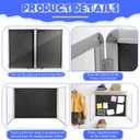 Motipuns 48"x36" Lockable Enclosed Bulletin Board with Glass Door, Weather Resistant Cork Notice Board, Wall Mounted Display Case for School Office Community Outdoor, 12xA4(Black, Silver Frame), 47.2" x 35.4"