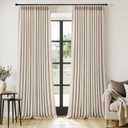 MIULEE Pinch Pleated Thick Linen Curtains 102 Inches Long 2 Panels for Living Room Bedroom, Pinch Pleat Drapes Back Tab Memory Trained Semi Sheer Privacy Neutral Ivory Cream Farmhouse Window Curtains