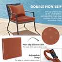 MIULEE Burnt Orange Outdoor Seat Cushion 24x24 Inch Waterproof & 3 Year Fade Resistant Deep Seat and Back Cushion for Patio Furniture Chair Sofa Couch with Handle and Adjustable Straps