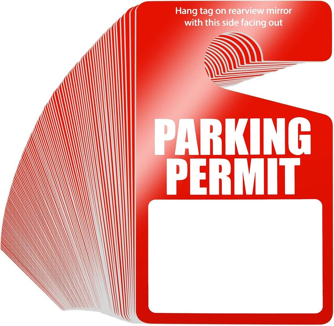 500 Pcs Parking Permit Hang Tags Bulk, Temporary Passes Parking Placards Plastic Blank PVC 3 x 5 Inch for Car Rear View Mirror Windshield Vehicle Park Management(Red)