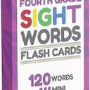 Sight Words Flash Cards 4th Grade - 120 High Frequency Words from Dolch's and Fry's Lists for 9-10 Years