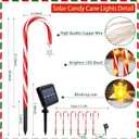 Solar Christmas Decorations Outdoor, 12 Pack Solar Candy Cane Christmas Lights 8 Lighting Modes 180 Bright LED, Waterproof Outside Xmas DIY Decorations for Pathway Yard Garden
