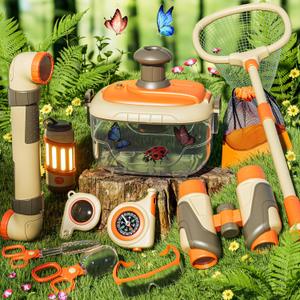 11PCS Bug Catcher for Kid, Explorer Outdoor catching Collection w/ Binoculars, Summer Outside Activities Camping Gift Idea Toys for 3 4 5 6 7 8+ Age Year Toddler Boy Girl
