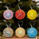 LANGXUN 6pcs Candy Land 2025 Xmas Birthday Party Wedding Suppiles Decoration, Hanging Candy Cane Christmas Tree Dcor, Christmas Decorative Hanging Ornaments Crafts (Rainbow Balls)