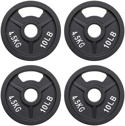 Fitvids 2-Inch Olympic and 1-Inch Standard Cast Iron Weight Plate for Strength Training & Weightlifting, Multiple Weights, Set of 2