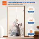 MAGZO Magnetic Screen Door Fit Door Size 32 x 80 Inch, Screen Size 34" x 81" Strong Magnet Door Mesh with Reinforced Hook & Loop for Patio Door, Sliding Door, White