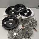 5304430149 5304430150 Black Porcelain Drip Pan Set & MP22YA Electric Range Burner Element Unit Set by Cenipar-Compatible with Frigi-daire Ken-more Cros-ley Tap-pan Range Oven/Stove