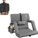 HOMFule Wide 21'' Stadium Seats Wide 21'' Stadium Seats for Bleachers with Lumbar and Back Support Portable Folding Reclining Stadium Chairs with Padded Cushion Seats for
