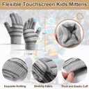 Kids Winter Hat Gloves Scarf Socks Set 4Pcs, Toddler Pom Beanie Warm Knit Scarf Fleece Mittens Socks for Girls Boys Aged 3-8 (Gray)
