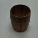 MyGift Wine Barrel Design Kitchen Utensil Crock, Light Brown Solid Bamboo Wood Cooking Tool Holder