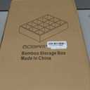 GOBAM Bamboo Closet Drawer Organizer, 15 Compartments - Drawer Divider & Storage Box for Ties, Bras, Briefs, Socks & Jewelry - Storage Organizer for Dressing Room & Bedroom - Black