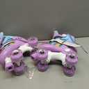 Rainbow Toddler Roller Skates - Size 4 Adjustable | Light Up Quad Skates for Girls & Boys Beginners Aged 3-12 (Small- 11C-1)