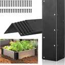 6 Packs Raised Beds Corner Brackets 11 in Metal L Brackets for with Screws Black Angle Corner Bracket Connectors 11" x 3" x 3" for Wood Flower Box Angle Brace Black