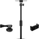 Metal & Stainless Steel Webcam Tripod Stand with Phone Holder, 1/4 Threaded Universal Mount Compatible with C922, C920S Webcams, for Live Streaming/Video Conferencing/Online Classes