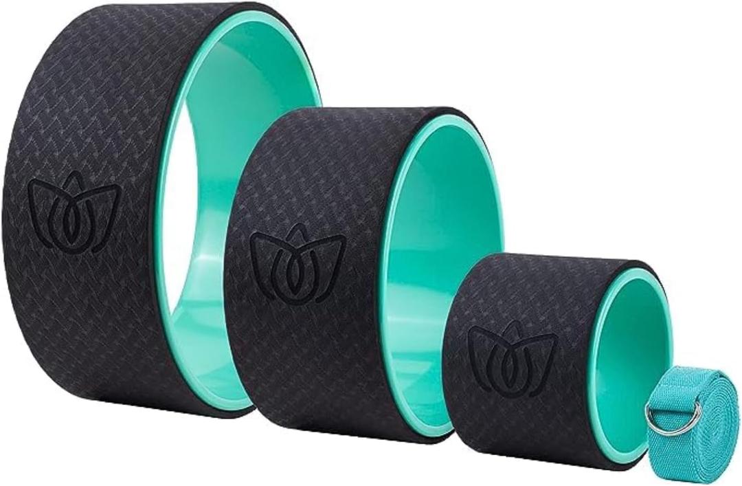 Florensi Yoga Wheel (3-Pack) - Back Stretcher and Back Roller for Back Pain, Yoga Roller for Muscle Relaxation, Pain Relief, Cracking and Popping
