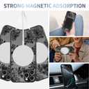 Zrutru Black Flower Magnetic Case for iPhone 16 Pro Compatible with MagSafe, Floral Anti-Fall Shockproof Protective Phone Case - Aesthetic Cute Black Flower Design for Women Girls