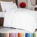 Duvet Cover Twin/Twin XL Size Set - Extra Soft Twin/Twin XL Duvet Cover 68" x 90" with 1 Pillow Sham - Hotel Luxury, Easy Care, Fade Free w/ Zipper Closures & Ties - Comfy, Cozy & Breathable (White)