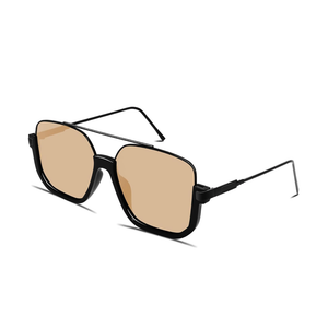 Retro Oversized Aviator Sunglasses for Women Men Square Semi-Rimless Sun Glasses 70s Trendy Shades Pilot-style