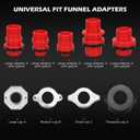 22-Piece No-Spill Coolant Filling Funnel Kit and Siphon Hose Pump, Radiator Coolant Filling Spill-Proof Funnel Kit with Adapters, Extensions, PVC Hose, Engine Oil Funnels, Towel for Universal Vehicle