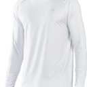 NORTHYARD Men's Long Sleeve Running Shirts Quick Dry Athletic Workout Gym Sun Protection UPF 50+ Shirt Hiking Swim Rash Guard (Large, White)
