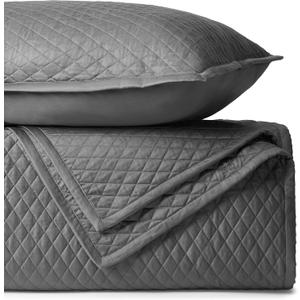 BIOWEAVES 100% Organic Cotton Quilts Queen Size - Diamond Stitched Quilted bedspreads - All Season Oversized Coverlet Set - GOTS Certified Bedding Set | 1 Quilt & 2 Pillow Shams, Coverlet Set - Full / Queen