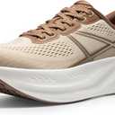 ALLSWIFIT Women's Road Running Shoes Cushion Tennis Shoes Non-Slip Comfortable Lightweight Gym Workout Athletic Arch Support Walking Sneakers Active5K,Size 7.5,Beige/Khaki