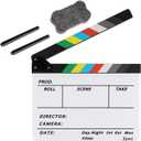 Zacro Acrylic Film Clapboard -12 x 10in Plastic Film Clapboard Cut Action Scene Clapper Board with a Magnetic Blackboard Eraser and Two Custom Pens