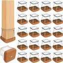 20 Pcs Chair Leg Floor Protectors for Hardwood Floors, Clear Rubber Furniture Sliders with Felt, Silicone Furniture Leg Caps Covers (Fit Square Diameter:1.06" to 1.44")