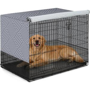 Explore Land Breathable Dog Crate Cover - 4 Sides Mesh Ventilation, Basic Pet Kennel Cover, All Sides Open, Universal Fit for 1 2 3 Doors 42 inches Wire Dog Crate Continuous Broken Line, Size: 42"L x 28"W x 31"H
