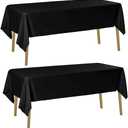 2 Pieces Black Plastic Tablecloth - Elegant and Durable Rectangular Design for General Use, Parties, Family Picnics, and Outdoor Decoration (137 * 183cm)