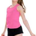 SATINIOR 4 Pieces Girls Dance Tank Tops Racerback Crop Tops Sleeveless Dance Clothes for Girls Gymnastics, 4-5T, Peach Pink, Light Purple, Pink, Blue