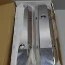 1 Set SHLPDFM Valve Covers Fabricated Silver Polished Aluminum Tall Valve Covers 1/4" Billet Rail Fits for Chevy SBC 283 302 305 327 350 383 400 6351 Engine blocks 1958-1986