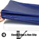 Smiry Rectangle Tablecloth, Elastic Fitted Flannel Backed Vinyl Tablecloths for 6ft Folding Tables, Waterproof Wipeable Table Covers for Indoor, Outdoor, Picnic and Camping (Navy, 36"x72")