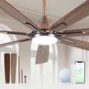 72" Oil Rubbed Bronze Smart Ceiling Fan with Light via WiFi Alexa,6-Speeds Quiet DC Motor,Dimmable,Outdoor Antique Bronze Large Ceiling Fan for Living Room,Patio,Dual Finish 7 Blades