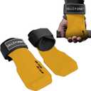 LARA STAR Weight Lifting Wrist Straps for Maximum Grip Support,Lifting Strap for Weightlifting, Gym Grips Hook for Deadlifts, Powerlifting, Heavy Shrug Women/Men (Yellow)