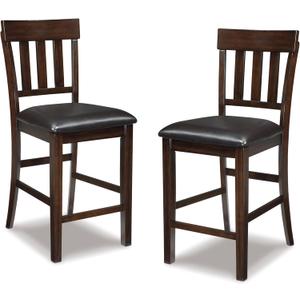 Signature Design by Ashley Haddigan 24" Counter Height Upholstered Barstool 2 Count, Dark Brown