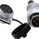 WEIPU WS24 4-Pin Aviation Circular Connector, 25A Threaded Coupling, Panel Mount Dustproof Male Plug & Female Socket, Industrial Electrical Connector