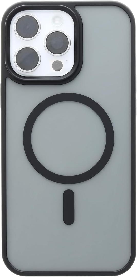 Frosted Translucent Black for iPhone 16 Pro Max - Impact Resistant and with Magnets