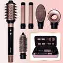 GEM 6 in 1 Professional Hot Air Styler • Powerful Hair Dryer & Straightener Set • Styling Without Heat Damage • Fast Drying Curling Volumizing Straightening • Includes Protective Travel Case
