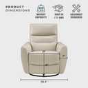 Lexicon 360 Degree Swivel Glider Reclining Chair, Manual Tab Pull Recliner, Leather Match Swivel Glider Recliner with Plush Foam, Sturdy Frame for Living Room/Office/Bedroom, Taupe