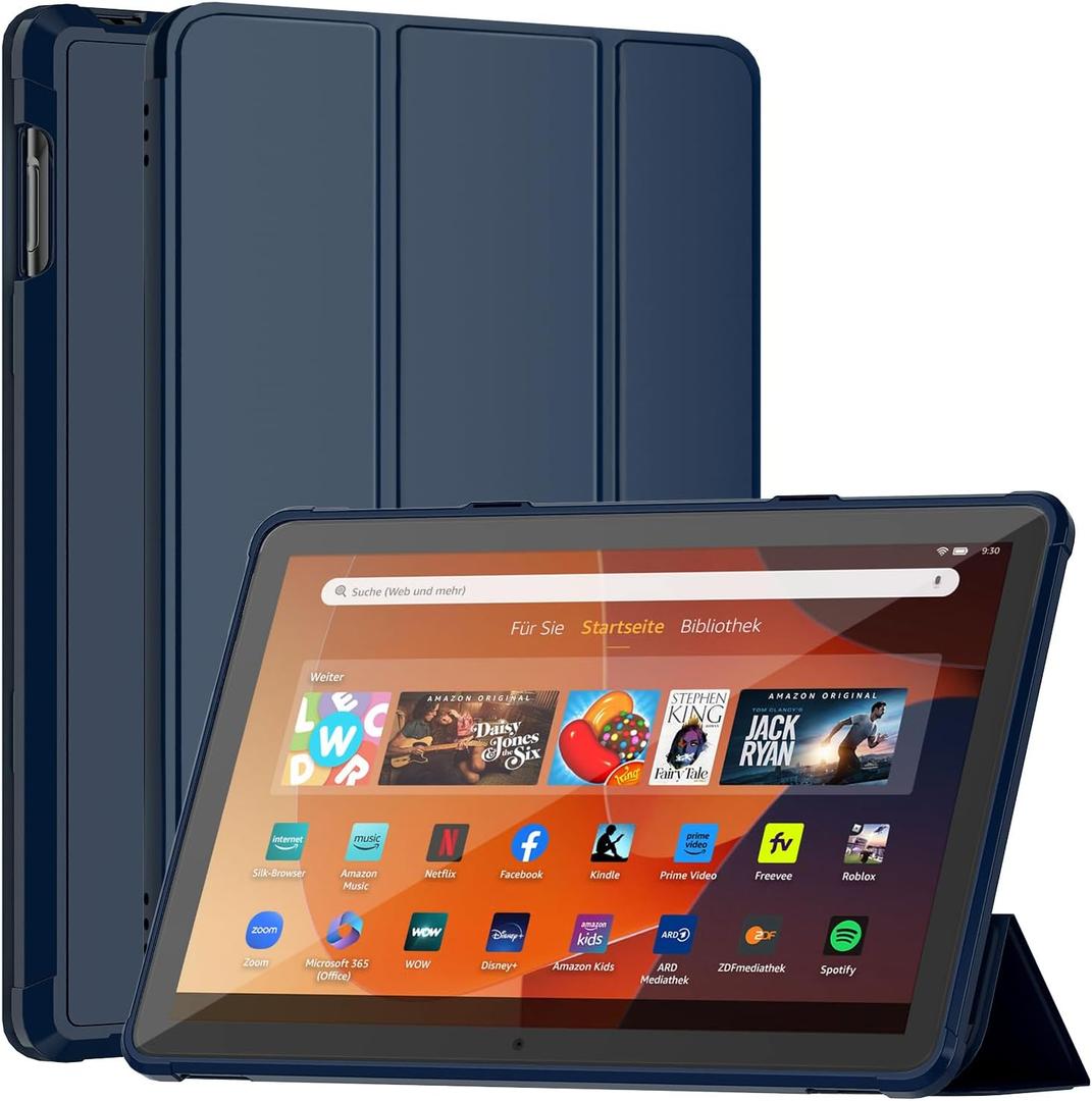 DJ&RPPQ Tablet Case Fits 10 inch Tablet 2023, Also for 10 in Sony Nokia Slim Soft TPU Back Smart Magnetic Stand Protective Cover Cases,Dark Green 
