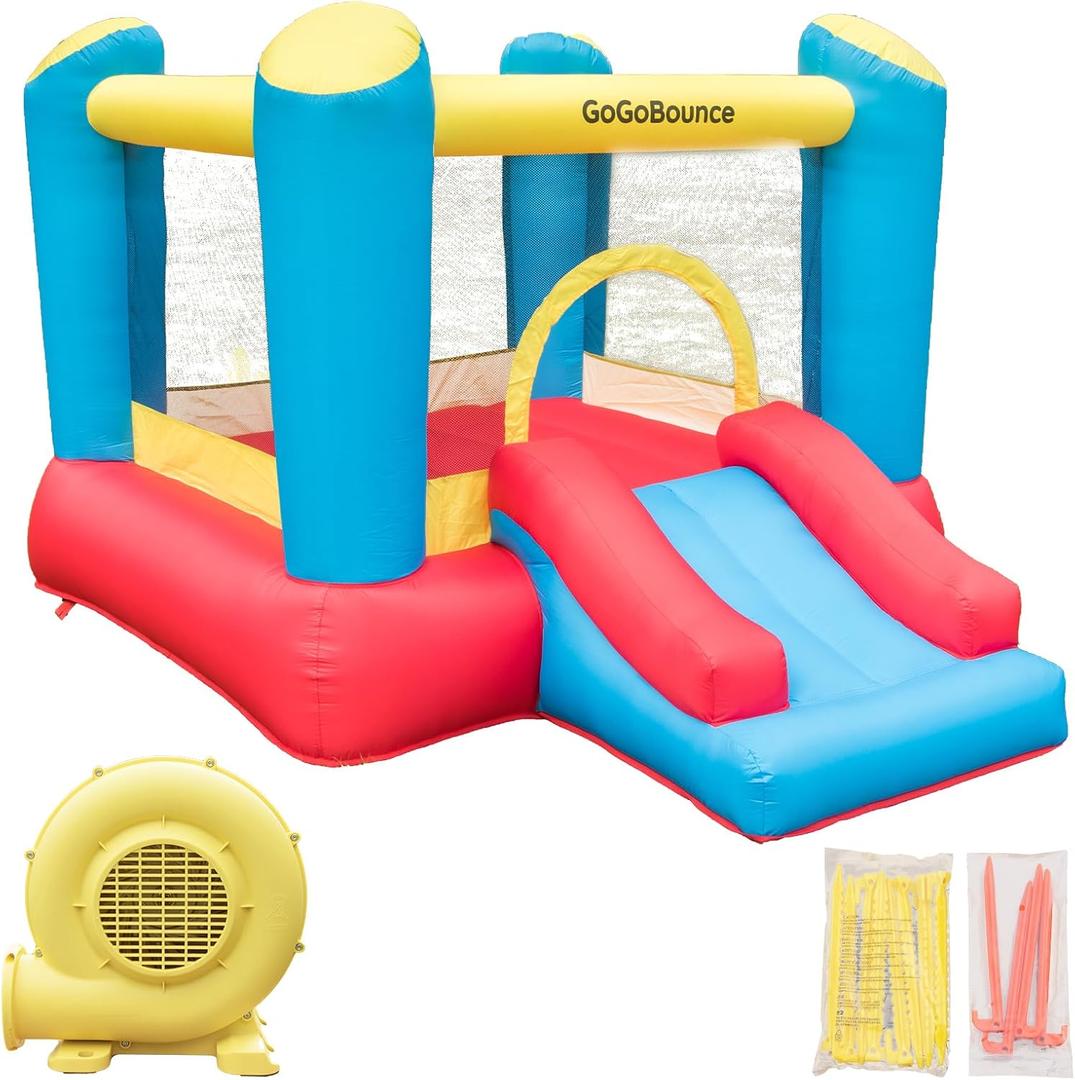 Easy Setup Inflatable Bounce House with Slide for Toddlers and Big Kids - Includes Blower, Durable Oxford Fabric, Indoor/Outdoor Use for Parties (Ages 1-6), extra large