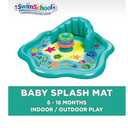 SwimSchool Splash Play Mat, Inflatable Kiddie Pool with Backrest for Babies & Toddlers, Includes Three Toys