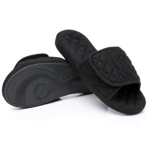 Git-up Womens Orthotic Slippers with Arch Support for Plantar Fasciitis Pain Relief,Open Toe Adjustable Memory Foam Slide House Slippers
